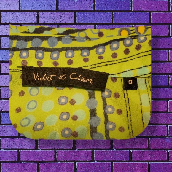 Violet & Claire green & blue button-up blouse, 3/4 sleeve, size Small EUC - Picture 3 of 5